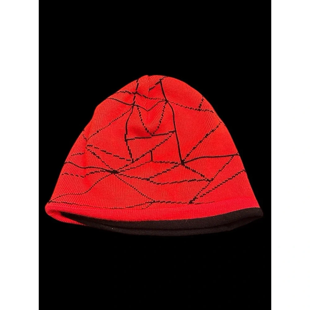 SPYDER Little Boys Red And Black Web Beanie Hat Knit Fleece One Size‎